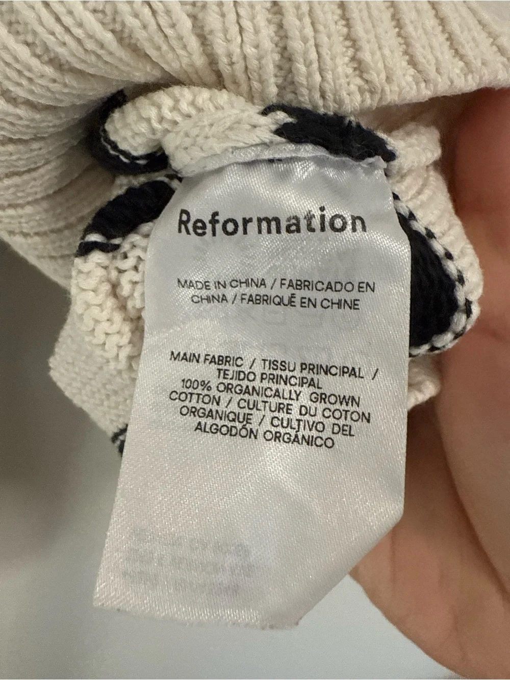 Reformation Francesco Cotton Polo Sweater Striped XS